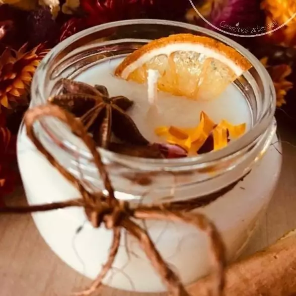 شمع جار شیشه ای پاییزی