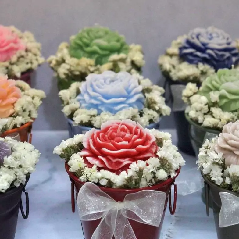 باکس گل شمع آلاله رنگی